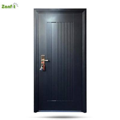 modern stylish strong black steel security door